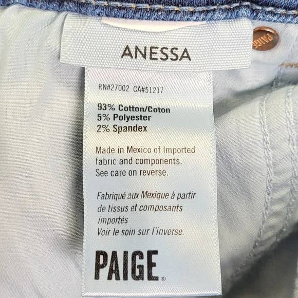 PAIGE Anessa Raw Hem Denim Jeans size 24 - Picture 5 of 7
